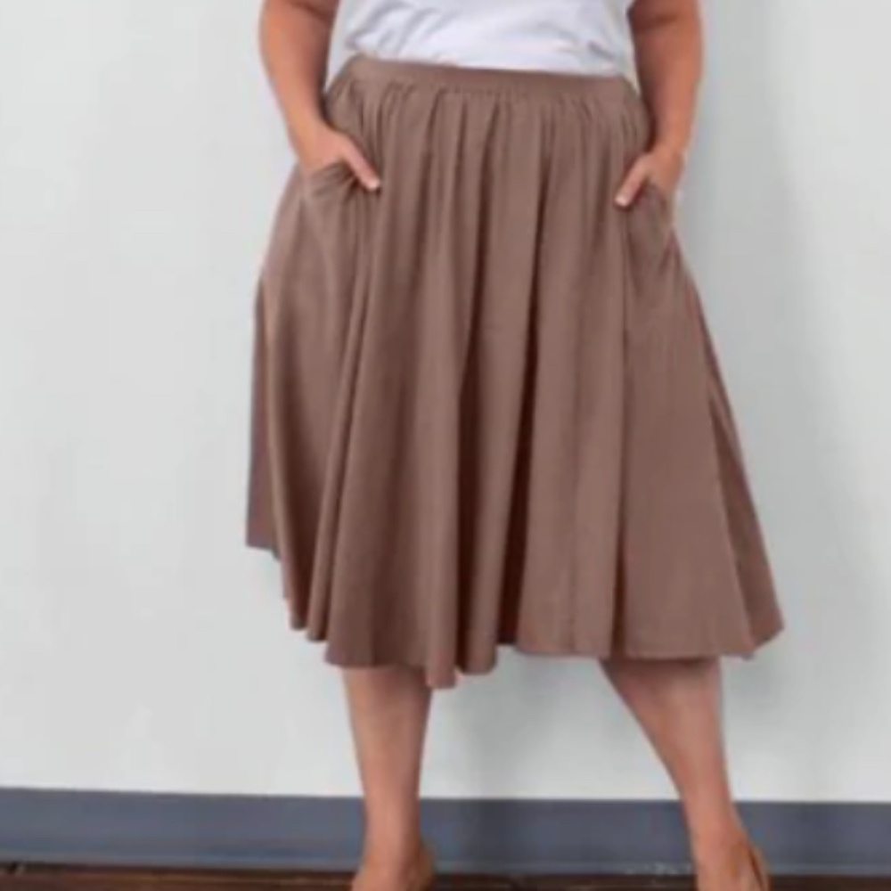 Cotton Midi Skirt